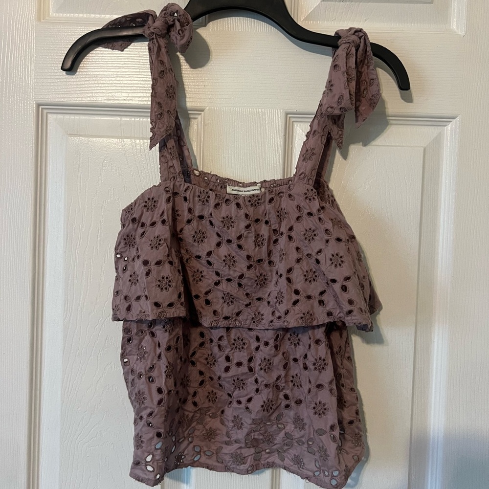 American Eagle Floral Lace Women’s Top with Tie Straps - size XS